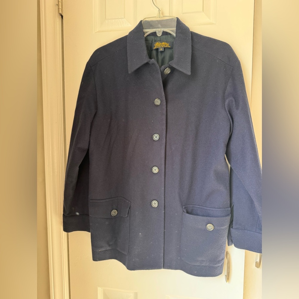 Brooks Brothers Coat Navy Wool Cashmere size Medium